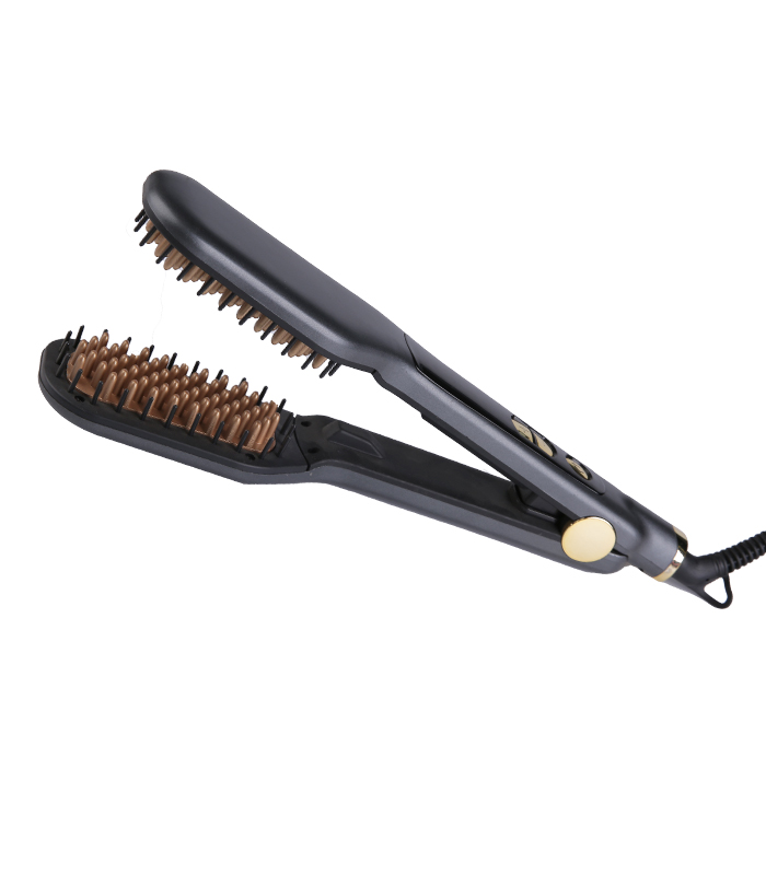 Hot Comb Keramik-Haarglätterbürste mit Private Label ZR-1005 Lockenwickler-Bürstenkamm